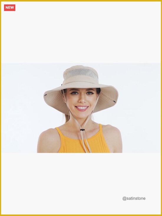 Sun Hat with Ponytail Hole, UPF 50+ Waterproof Wide Brim